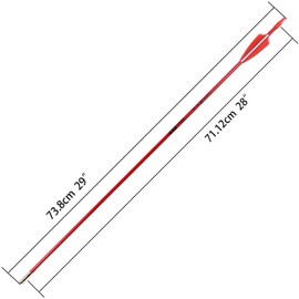 TIGER ARCHERY 28inch Archery Fiberglass Youth Arrows for Recurve Bows- Beginners Adult and Youth Kids Arrows Practice (Red Sharp Tip)