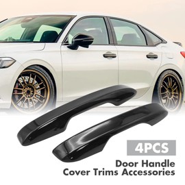 VIKKSAER 4Pcs Car Exterior Door Handle Cover Trims Accessories, Replacement for Honda Civic 11th Gen 2022-2024 Replacement for Accord CRV HRV 2023 2024 (Black)
