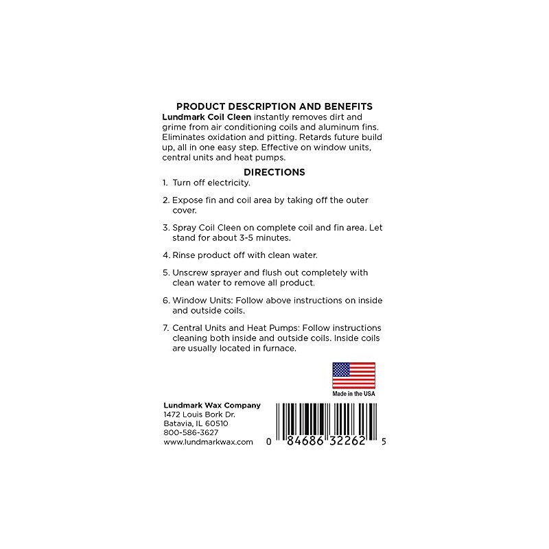 Lundmark Coil Cleen, Air Conditioning Fin & Coil Cleaner, 32-Ounce,