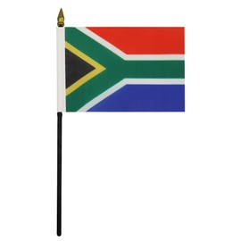 South Africa Table Flag 4'' x 6'' - South African Desk Flag 15 x 10 cm - golden spear top - Drapeau Afrique du Sud AZ FLAG