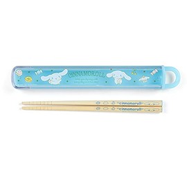 Sanrio 879312 SANRIO Chopsticks & Case Set, Antibacterial, Name Stickers, Made in Japan, Cinnamoroll, Cinnamoroll, Character