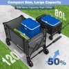 Collapsible Wagon Cart with Wheels 220lbs Foldable Wagon 120L Shopping