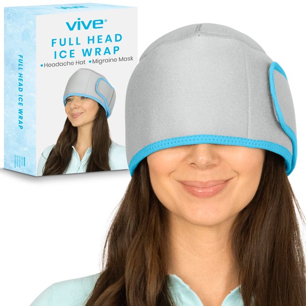 Arctic Flex Head Ice Wrap - Reusable Soft Gel Cooler Packs - Flexible Fabric Cap for Portable Cold or Hot Pain Relief - Compress Malleable for Injuries, Headache, Face, Surgery - Refreezable or Heat