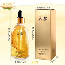 KIKVTER Ginseng Anti Wrinkle Serum, 2 Stück Ginseng Anti-Falten Serum, Peptid-Anti-Falten-Ginseng-Serum, Ginseng Serum, Ginseng Essence, Gesichtspflege für alle Hauttypen, 100ml