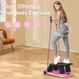 Steppers for Exercise at Home with Resistance Bands, LUBBYGIM Air Stair Climber Stepper Machine with 400LBS Weight Capacity