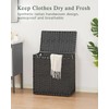 SETVSON Laundry Hamper with Lid Wicker Laundry Basket 112L, Black