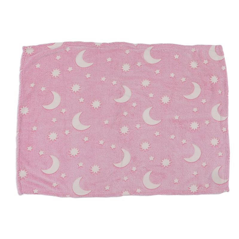 1.5x2m Luminous Blanket Double Side Flannel Star Moon Design Soft