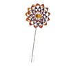 Outdoor 3D Windmill Colourful Exquisite Metal Wind Spinner with Ground