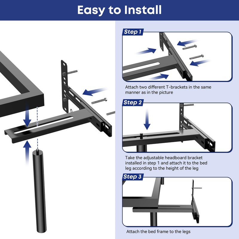 2 Pack Headboard Brackets for Adjustable Metal Beds Headboard &