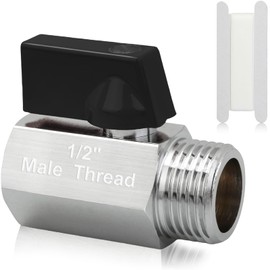 FOWSRHRG 1/2" RV Hot Water Drain Valve - Water Heaters Mini Drain Plug with Tape Brass Replacement Durable Brass Construction (Black)