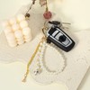 FdcLixuvol Bow Keychain, 2PCS Pearl Keychain Wristlet Keychains Cute Purse