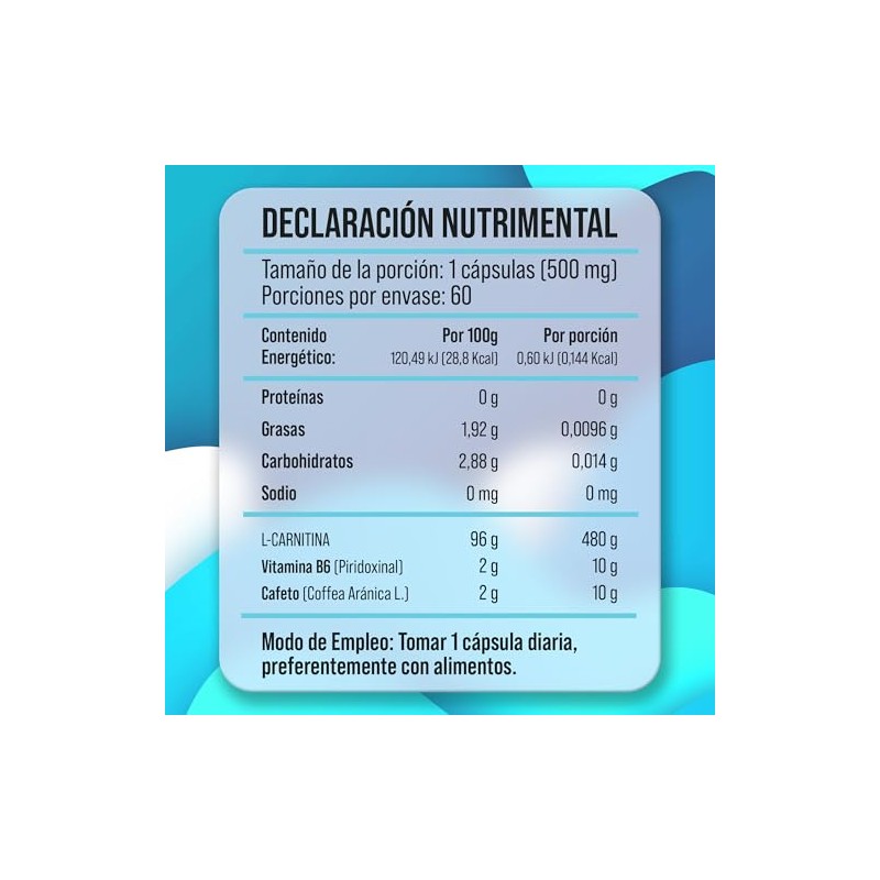 L Carnitina Ga Tlali 60 Cápsulas con Vitamina B6 -