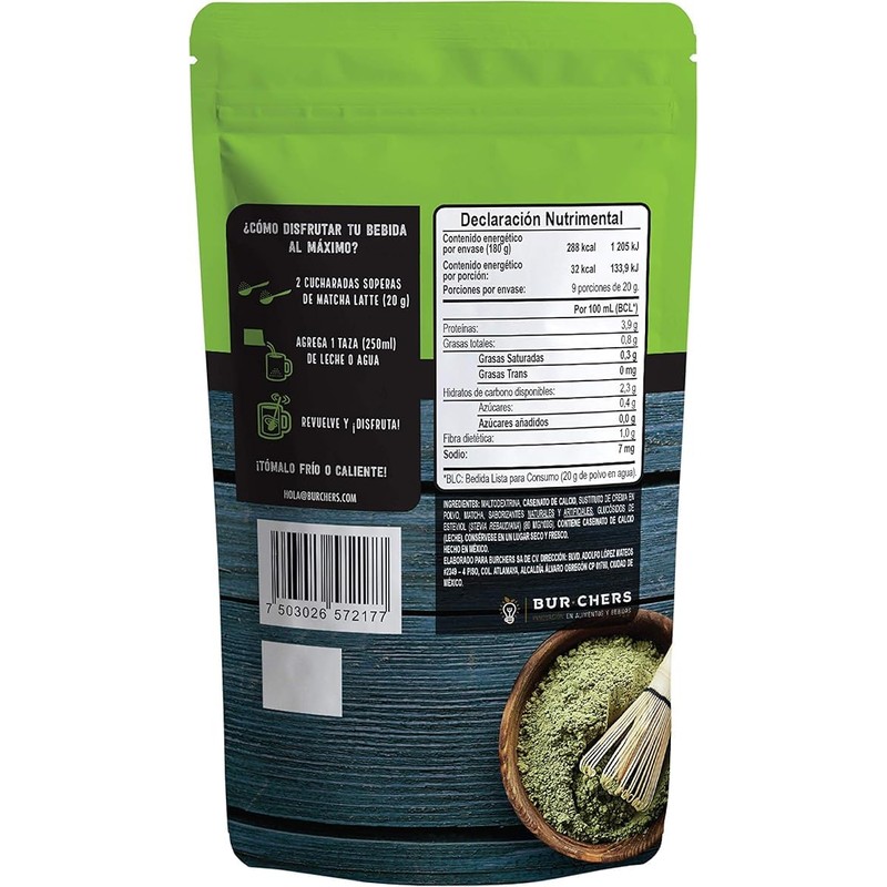 Teisti Matcha Latte, Paquete de 2 Bolsas, 180g Cada Una