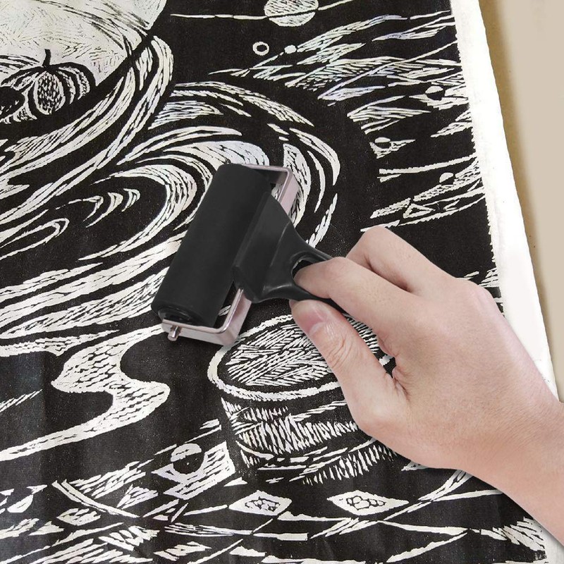 SENHAI ラバーローラーブレーヤー 2個 高耐久 グルーローラー 油絵ツール クラフト/プリント/インク/スタンプ/壁紙/アート/クラフト用 (2インチと3.15インチ)