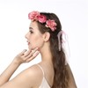 DANRENPANG Women's Bohemian Simulated Rose Flower Wreath Adjustable Flower Crown