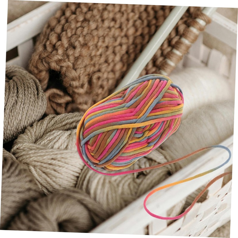 KONTONTY Rainbow Yarn Set Crochet Yarn for Beginners Cotton Nylon