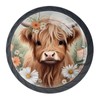 NEWzone 4 Pack Drawer Pulls Highland Cow Daisies Cabinet Knobs