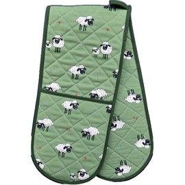 SAMUEL LAMONT Oven Glove Premium Heat Resistant Double Layers Cotton Fluffy Flock Green