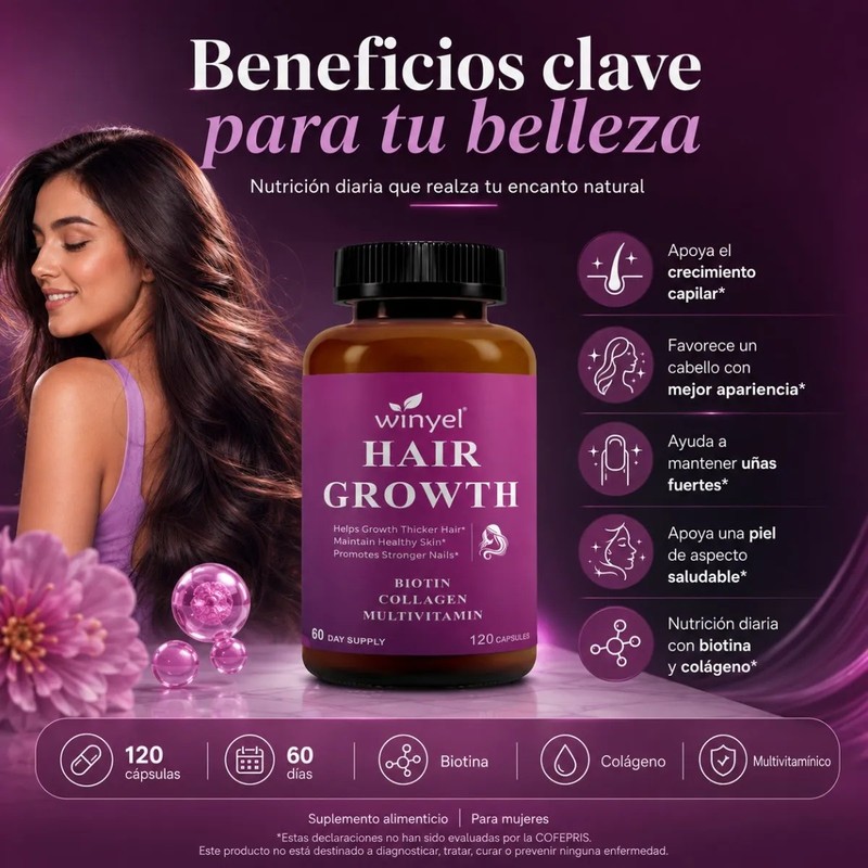Biotina Y Colágeno Multivitamínico 120 Cápsulas Adultos