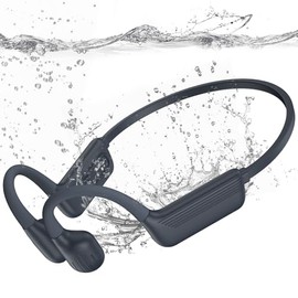 LiteSurge - Auriculares de conducción ósea, auriculares abiertos impermeables IP68, Bluetooth 5.4, auriculares deportivos submarinos con memoria MP3 d