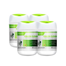 Kingscom Colon Clean Extra Strength 15 Day Cleanse Gut and Colon Support Caffeine Free with Okra Powder ,Dandelion Root & Orange Peel 30 Capsules:_4 Bottles