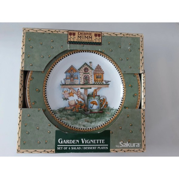 Sakura NIB Debbie Mumm Garden Vignette Salad Dessert 8" Plates