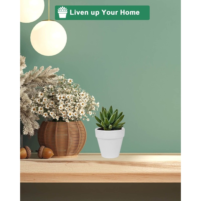 vensovo 48 Pcs Tiny White Ceramic Plant Pot - 2
