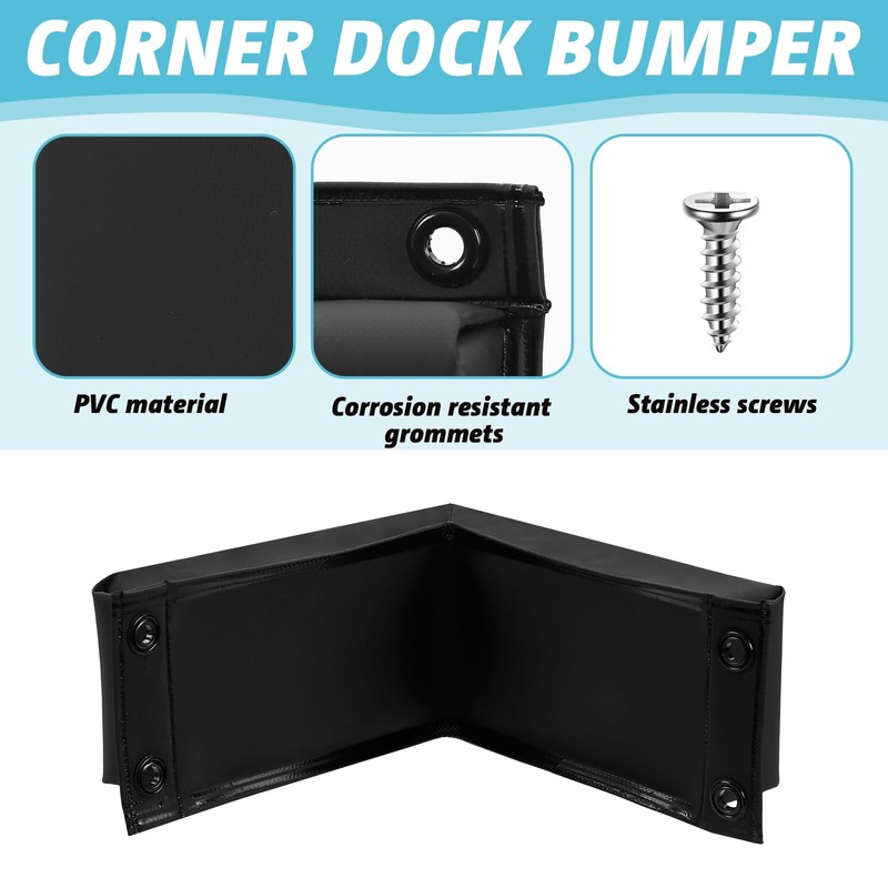 Innconee 2 Pcs Corner Dock Bumpers Guard with Screws Boat