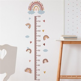 Condessacity Height Meter Wall Sticker, Rainbow Cloud, Love, Height Sticker, Stylish, Removable Wall Sticker, Height Scale, Living Room, Children's Room, Children's Room, Boho Diy Wallpaper,