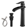 BWE Vessel Sink Faucet Waterfall Matte Black Bathroom Faucets Single