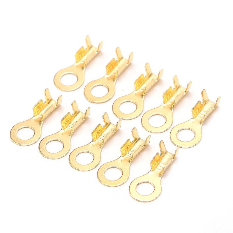 160pcs Copper Ring Terminals, M4 4.2mm Brass Wire Connectors, Wire