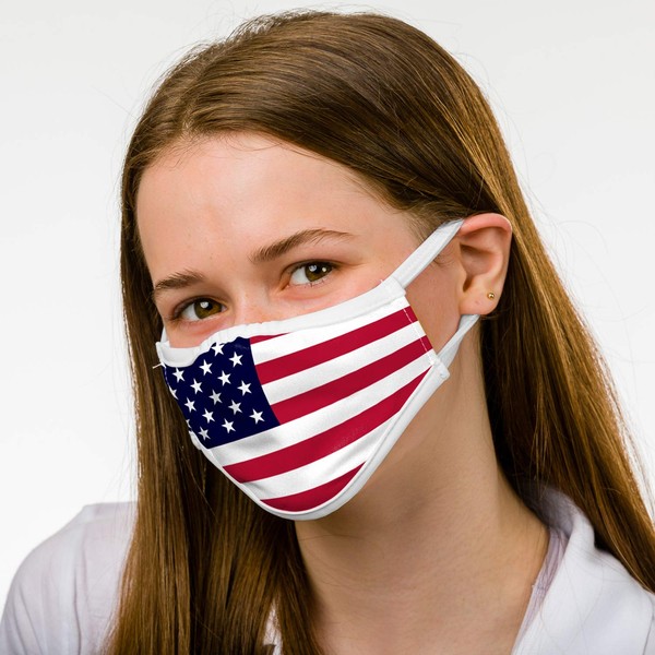 Badger Sportswear Unisex-Adult 3 Ply American Flag Protective Breathable Mask