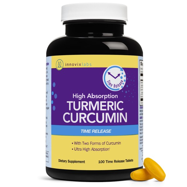 InnovixLabs Turmeric Curcumin with Black Pepper - Time Release Tumeric Curcumin Supplement with C3 Reduct & Curcumin C3 Complex - 100 Easy-Swallow Turmeric Supplement - BioPerine for Higher Absorption