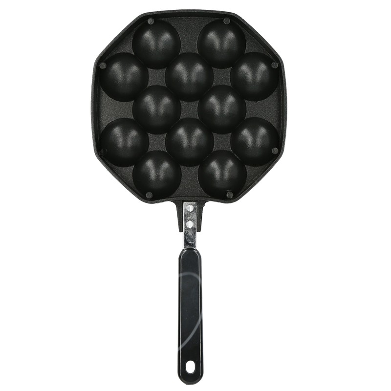 12 Cavities Aluminum Takoyaki Pan Maker Octopus Balls Egg Puffs