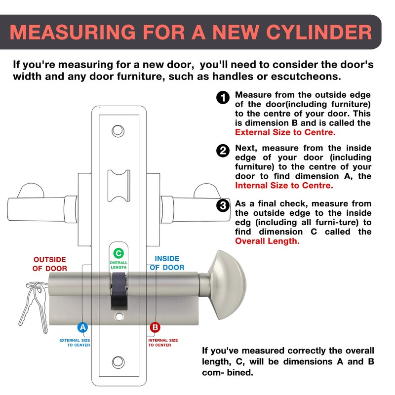 DIDA® 100mm Thumb Turn Euro Cylinder Lock 55T/45 - High