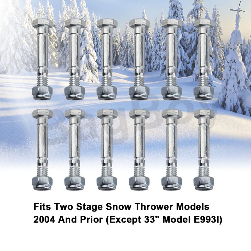 12 Pack 710-0890 Shear Pins With Nuts Compatible with MTD