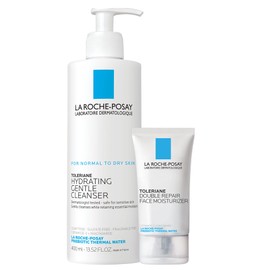 La Roche-Posay Toleriane Hydrating Gentle Cleanser with Travel Size Mini Double Repair Moisturizer