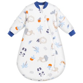 MIKAFEN Mikarten Baby Sleeping Bag Long Sleeve Winter 3.5 Tog, 100% Organic Cotton Sleeping Bag (78-90 cm/14-24 Months)