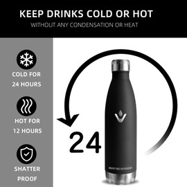 Thermos Flask, 0.75 L, Stainless Steel, BPA-Free, Leak-Proof, 24 Hours Cold & 12 Hours Warm, Metal Drinking Bottle, Double-Walled, for Camping, Gym, Hiking, Yoga