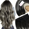 YoungSee Wire Hair Extensions Ombre Black 16inch 80g Secret Wire