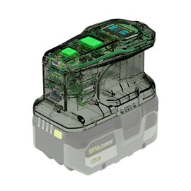 JIMOVA Power Source and Charger for Ryobi 18V Battery, 145W Power Supply, 100W Fast Charging Station, Intelligent Two Way USB-C Charger w/OLED Display, LED Task Light Compatible with Ryobi 18V Li-ion