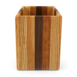 American Made Mixed Wood Utensil Holder Crock, Single Size