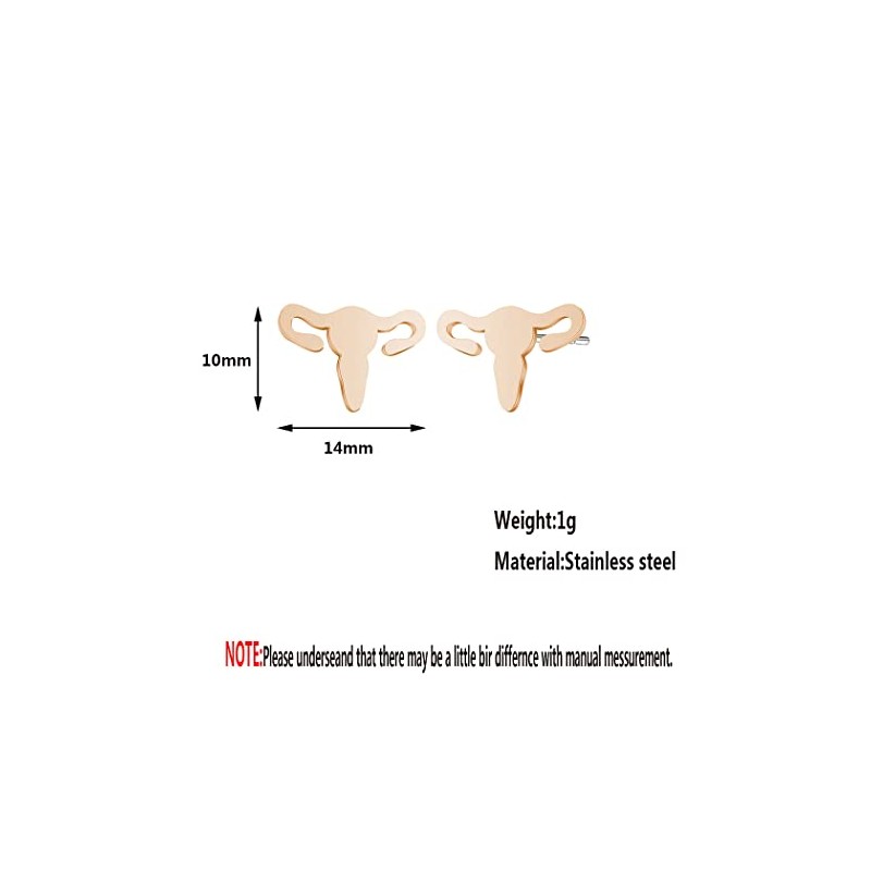 Mini Uterus Shape Stud Earrings Anatomic Organ Earrings Women Earrings