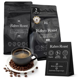 RAHM ROAST Mold-Free Organic Coffee, Whole Bean Medium Roast, Lab-Tested Mycotoxin-Free, Low Acid Guatemalan Specialty Coffee for Purity, 12oz Bag