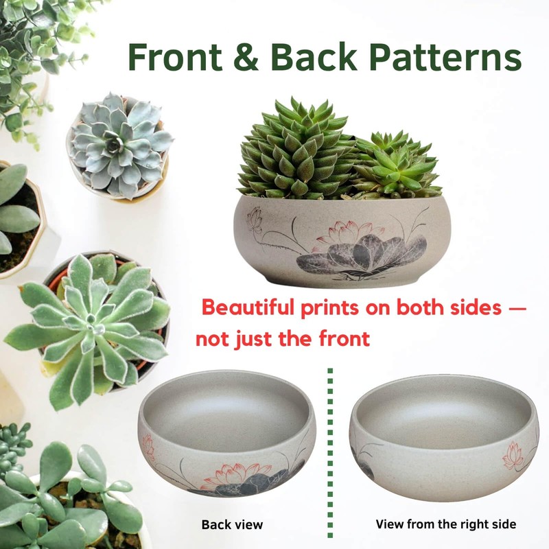 Ceramic Lotus Bowl Planter, Lotus Pots for Water Plants Indoor,