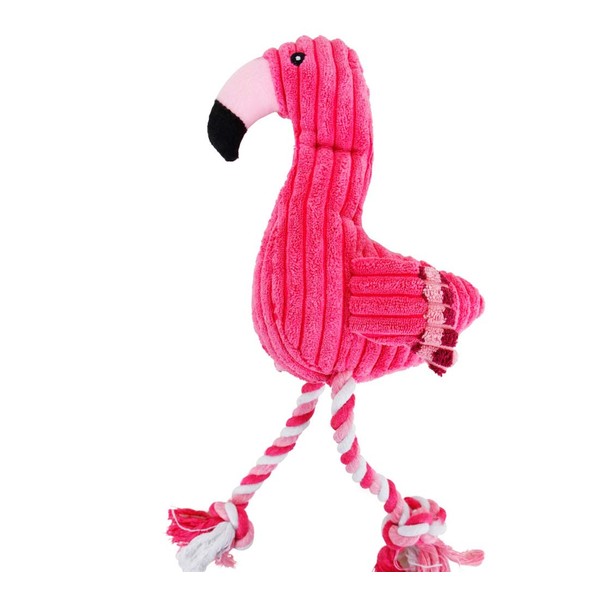 Artinova Dog Plush Toys,Cute Flamingo Durable Squeaky Teething Toys for