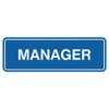 Standard Manager Door/Wall Sign - Blue - Medium