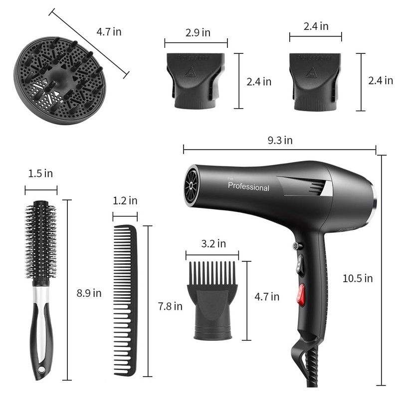 Faszin Ionic Salon Hair Dryer, Professional Blow Dryer AC Motor