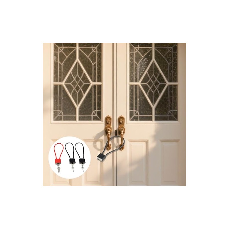 DAQUN 3 Pcs Wheelie Bin Locks UK, Long Padlock Outdoor