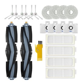 Laimaiou Accessory Set for Ecovacs Deebot T20 OMNI Vacuum Cleaner Robot Replacement Parts 20 Packs 2 Roller Brushes, 4 Filters, 6 Side Brushes, 4 Mop Wipes, 4 Dust Bags